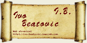 Ivo Beatović vizit kartica